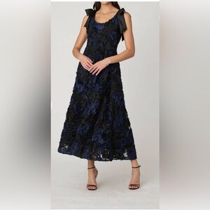 Designer Black and Blue Dress